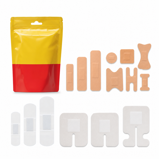 Imagen ilustrativa optimizada: familia de venditas adhesivas Le Roy surtidas, FMF, transparentes y regulares, sobre fondo blanco