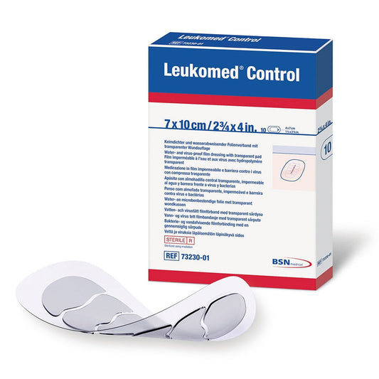 Leukomed Control 7 cm x 10 cm 7323000, sobre fondo blanco