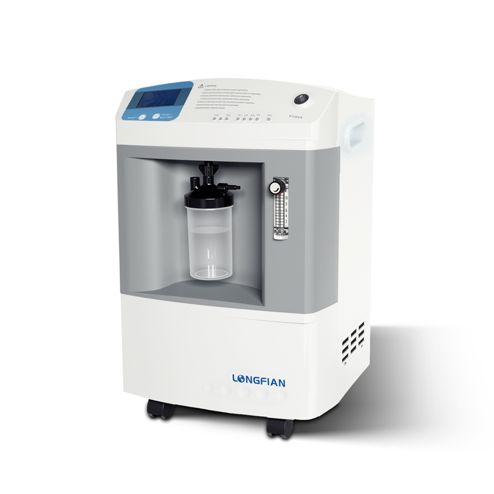 Concentrador de oxígeno Longfian JAY-10 de 10 L/min, con pantalla LCD y ruedas