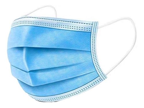 Cubrebocas plisado azul MediMaz Surgical con elásticos, fotografía oficial del fabricante sobre fondo blanco