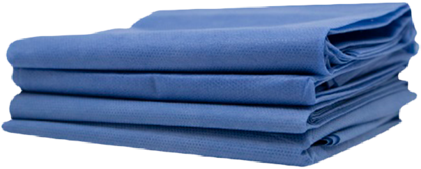 Sábana desechable azul MediMaz Surgical doblada, fotografía oficial del fabricante sobre fondo neutro