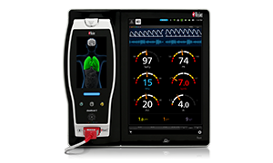 Root Masimo 9515 mostrado con Radical-7; imagen de configuración ilustrativa