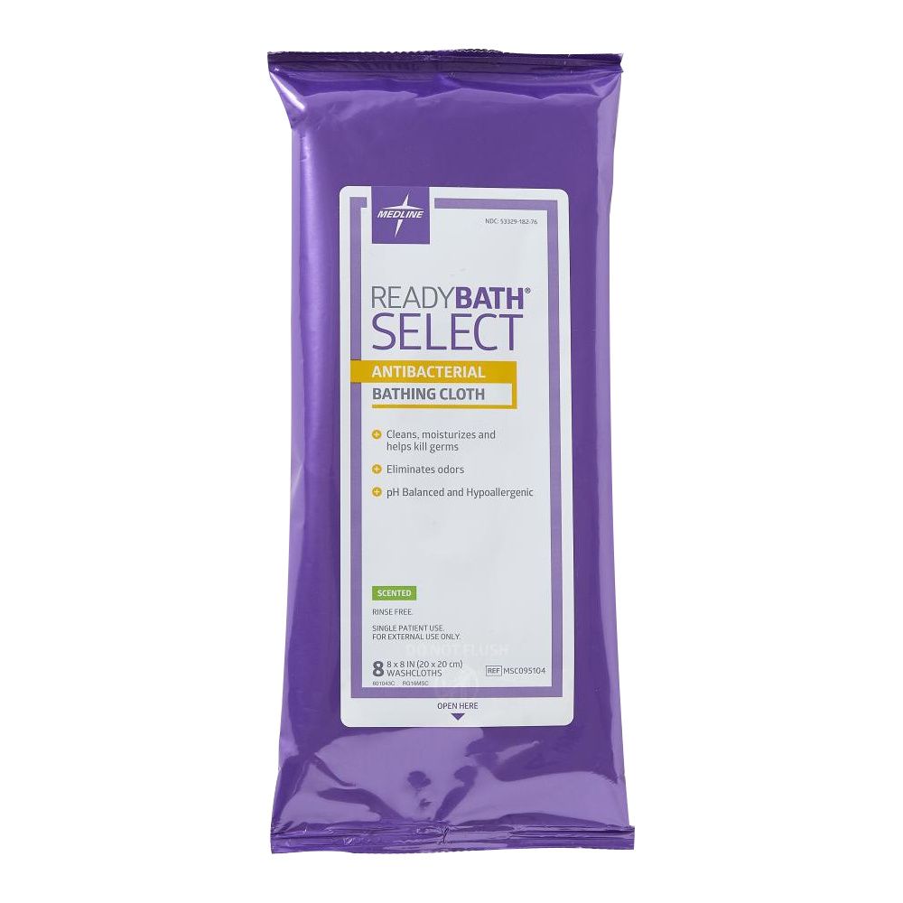 Medline MSC095104, toallitas ReadyBath SELECT antibacteriales perfumadas
