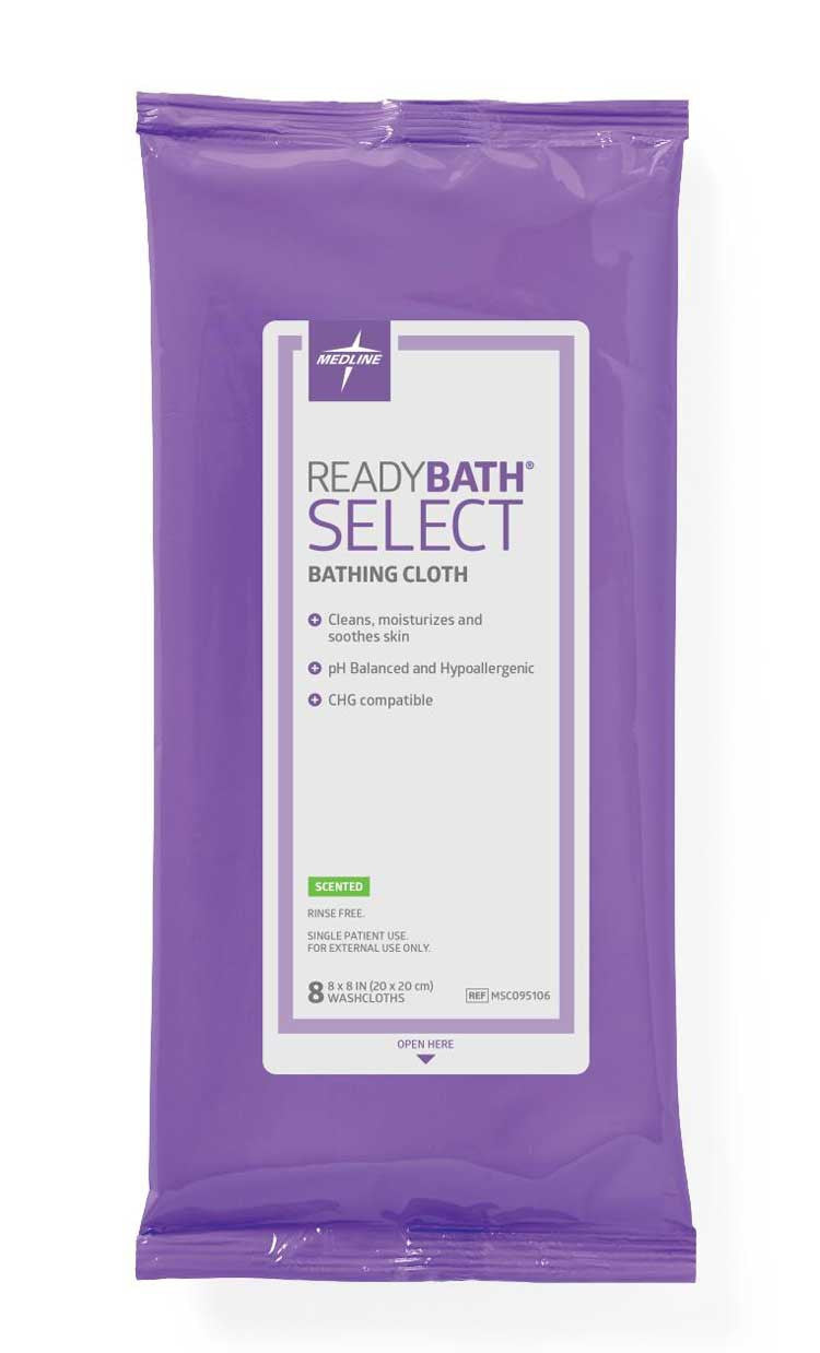 Medline MSC095106, toallitas ReadyBath SELECT perfumadas y antibacteriales