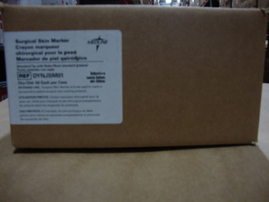 Caja Medline DYNJSM01: marcador de piel quirúrgico, punta estándar con regla, REF en la etiqueta, 50 por caja del fabricante