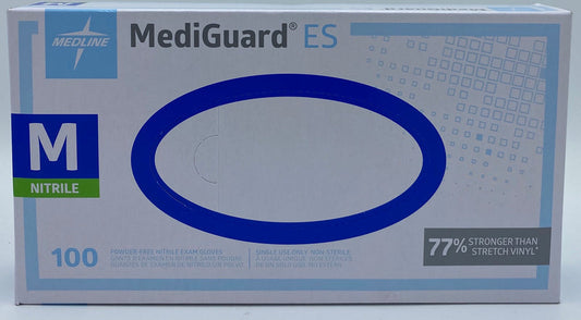 Medline MediGuard ES, guante de examen de nitrilo sin talco, caja con 100 piezas