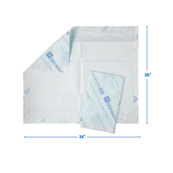 Medline Ultrasorbs ULTRASORB3136, cubrecama absorbente de 30 × 36 pulgadas