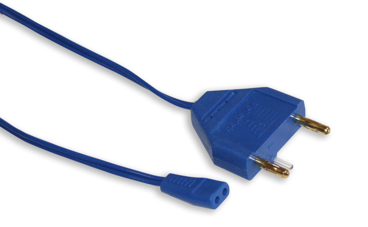 Cable bipolar Covidien Valleylab E0512 de 3.6 m, conector moldeado de 3 pines y toma para pinza, sobre blanco