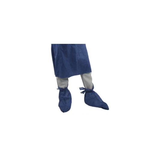Bota azul desechable para cirujano con plantilla, paquete de 25 pares sobre fondo blanco