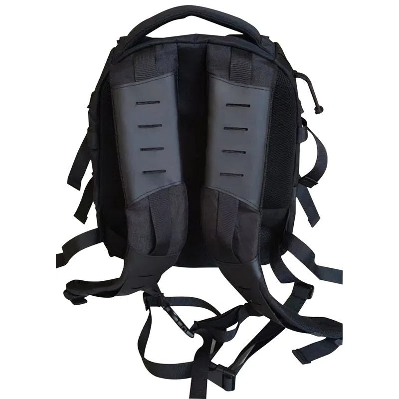 Mochila negra Handy M7F7 de espalda, con hombreras, tirante de pecho y cinturón