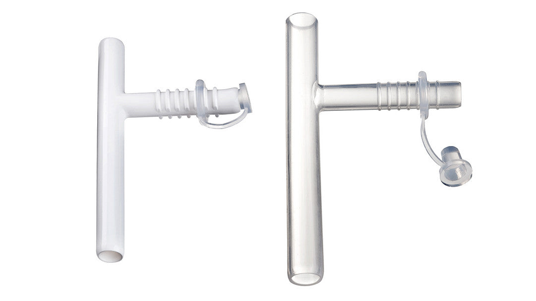 Montgomery Safe-T-Tube torácico 5200, tubo en T de silicona; referencia visual de la familia 10–16 mm