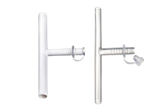 Montgomery Safe-T-Tube extra largo 6200, tubo en T de silicona; referencia visual de la familia 10–16 mm
