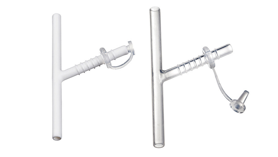 Montgomery Safe-T-Tube pediátrico 3200, tubo en T de silicona; referencia visual de la familia 6–9 mm