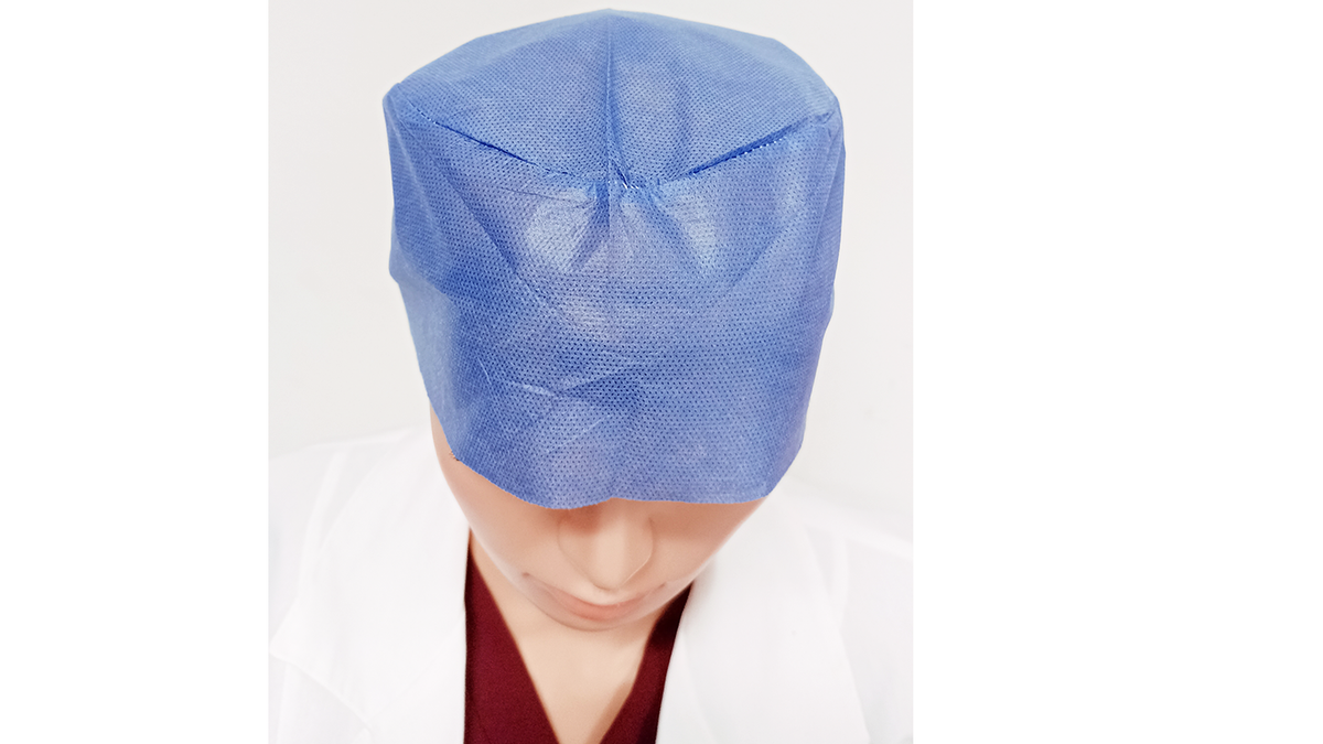 Gorro quirúrgico azul desechable para cirujano, paquete con 100 piezas