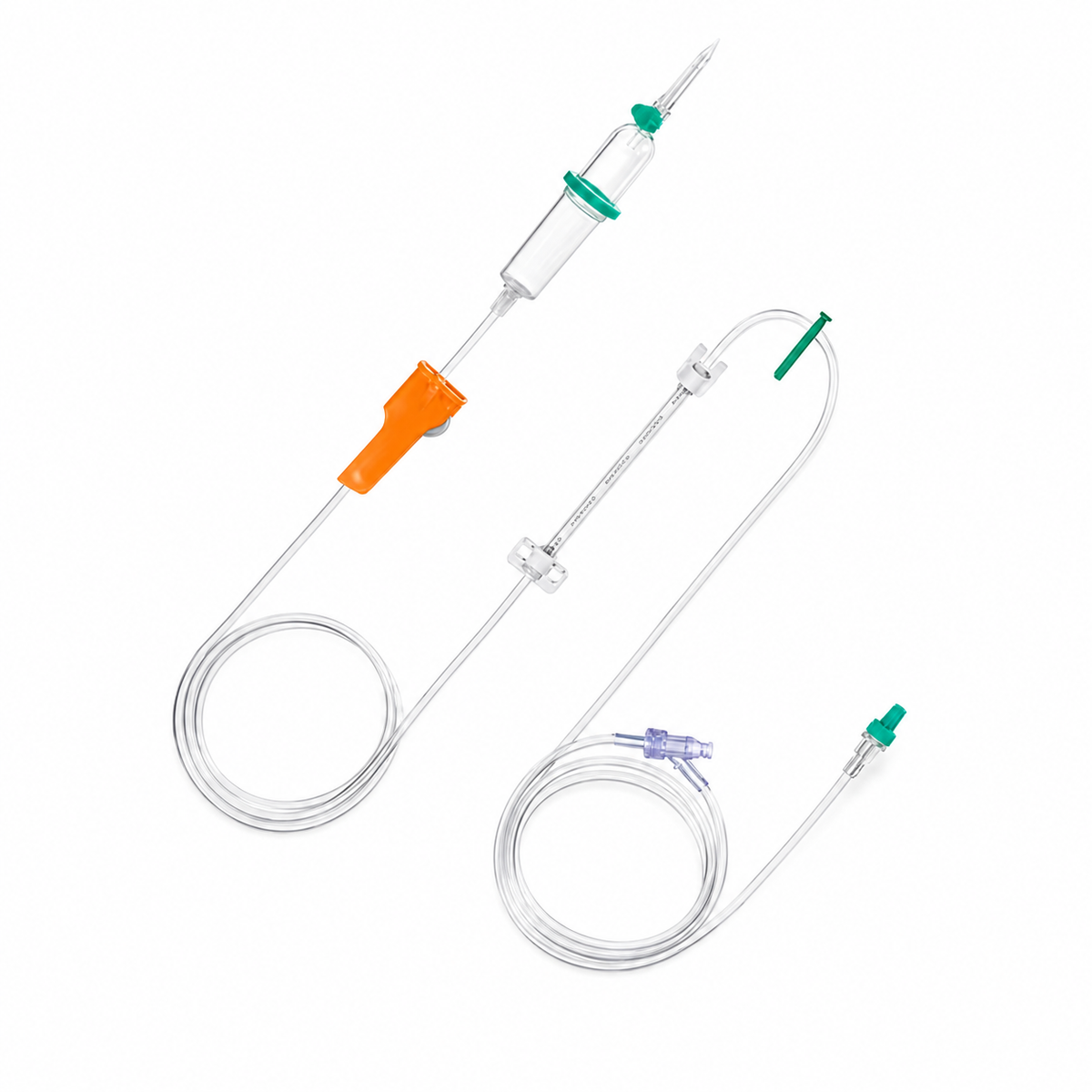 B. Braun Infusomat Space Line SafeSet Neutrapur 8701149SP, equipo de infusión de 250 cm, sobre fondo blanco