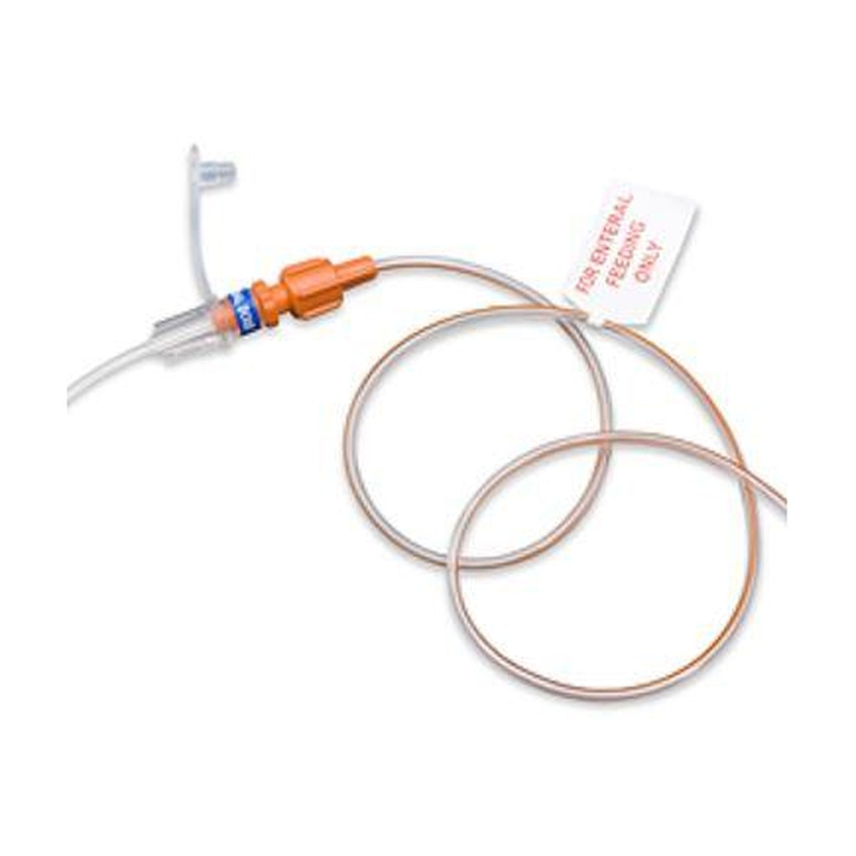 Utah Medical Nutri-Cath, sonda de alimentación enteral de silicona con hub naranja sobre fondo blanco