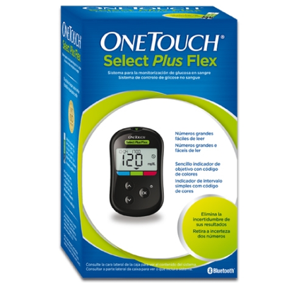Kit OneTouch Select Plus Flex LIFE0370 — medidor, dispositivo de punción y tiras reactivas