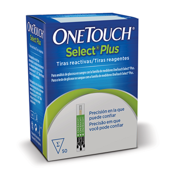 OneTouch Select Plus caja con 50 tiras reactivas para medidor Select Plus Flex