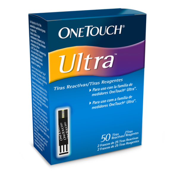 OneTouch Ultra caja con 50 tiras reactivas para medidores OneTouch Ultra