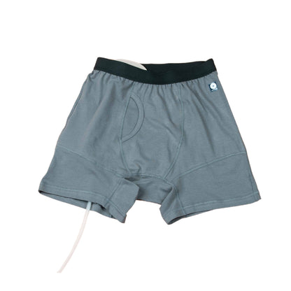 Bóxer gris Ostomyfit con bolsillo interno — vista frontal