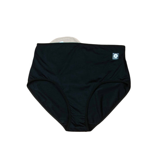 Calzón de licra negro Ostomyfit OF1-N con bolsillo interno — vista frontal