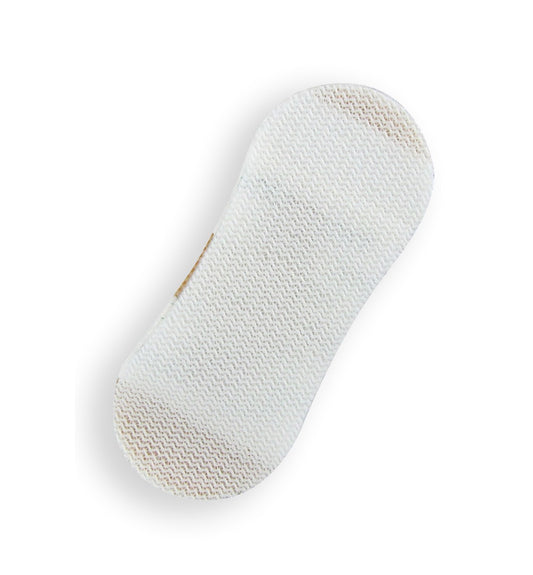 Vygon Grip-Lok REF 5804.08, fijación PICC pediátrico-neonatal 4.2 × 3.8 cm, reverso del apósito sobre fondo blanco