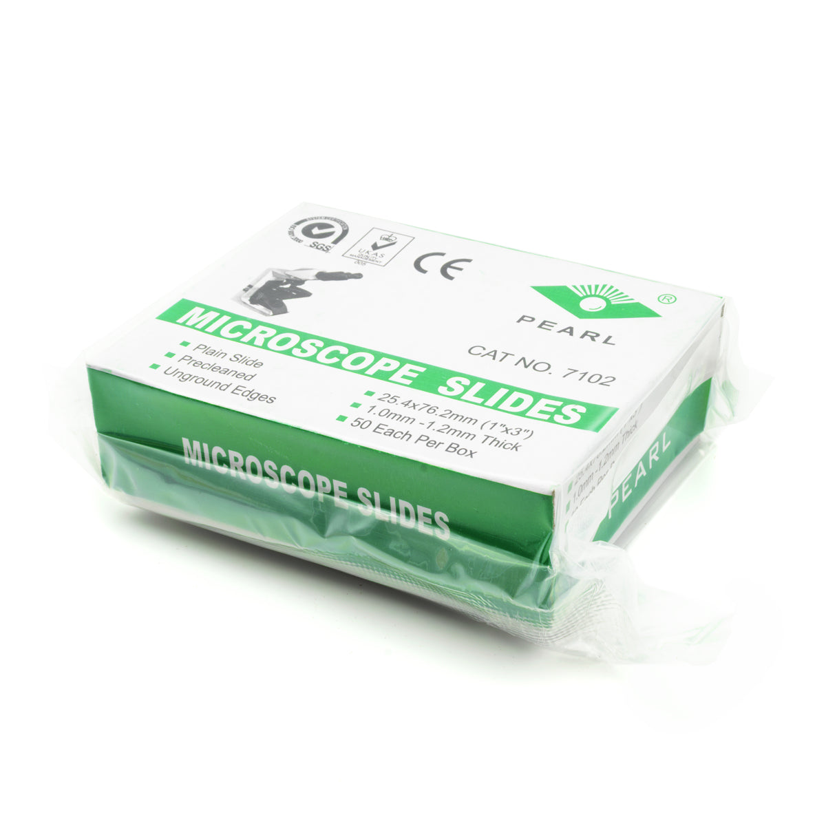 PEARL 7102 portaobjetos de vidrio de 25 x 75 mm, caja con 50