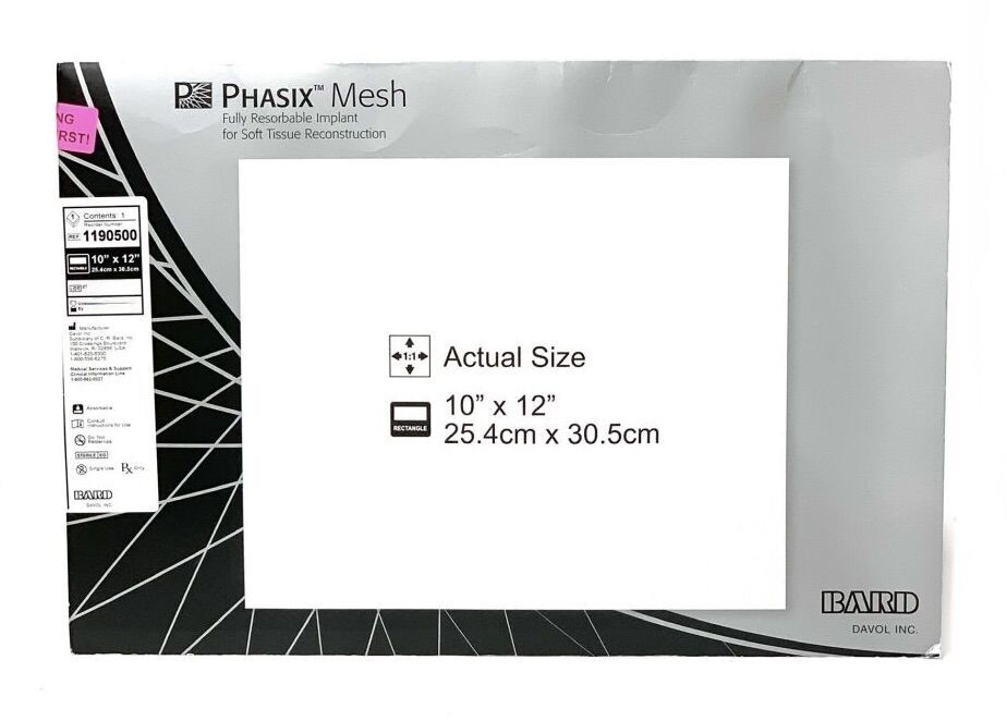 Bard Phasix Mesh 10 x 12 pulgadas, referencia 1190500