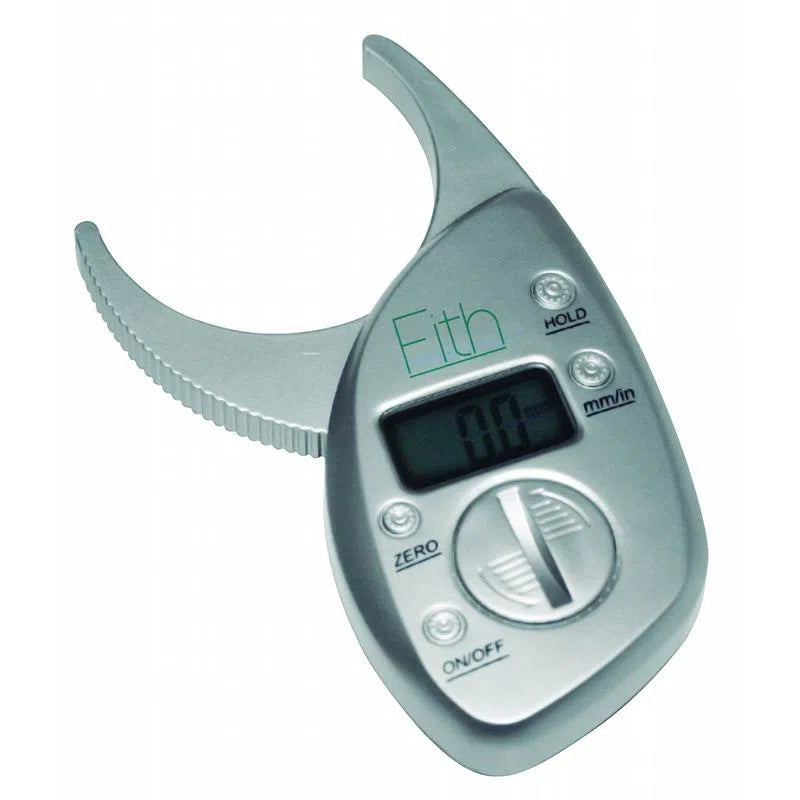 Plicómetro digital Fith BF02, pantalla y mordazas