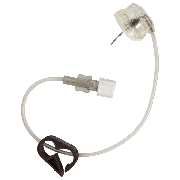 BD PowerLoc Safety, aguja Huber con alas sin sitio de inyección en Y