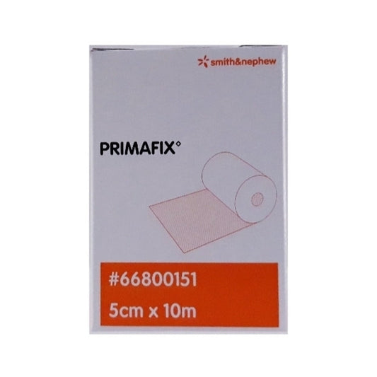 Primafix apósito de tela de 5 cm × 10 m, referencia 66800151 sobre fondo blanco