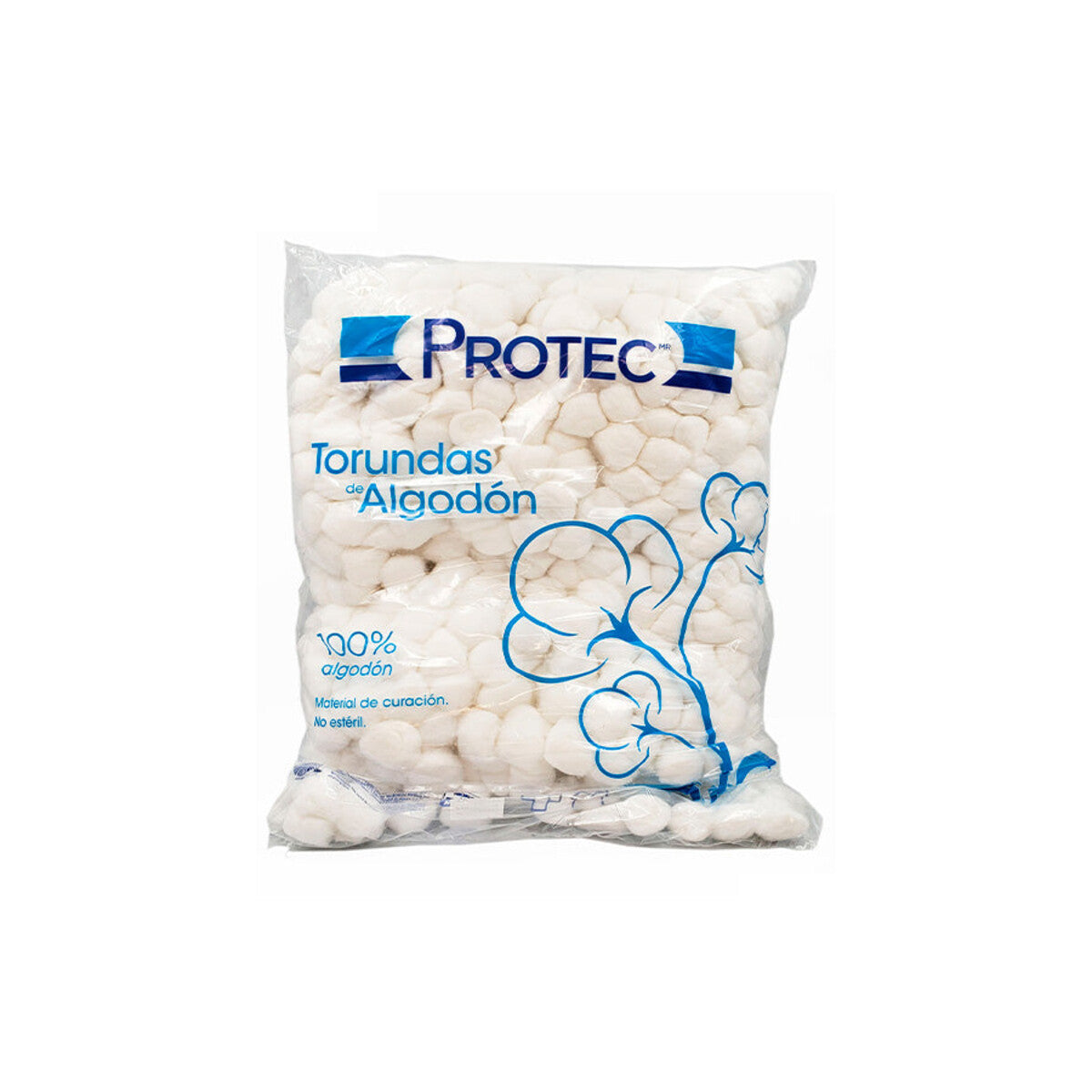 PROTEC 0216000 torunda de algodón de 500 g, bolsa con aproximadamente 1000 piezas sobre fondo blanco