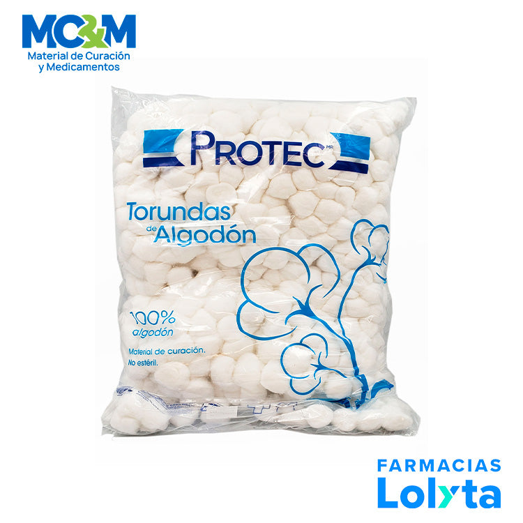 PROTEC 0216000 torunda de algodón 500 g, bolsa con aproximadamente 1000 bolitas