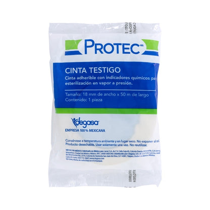 Bolsa PROTEC Cinta Testigo 18 mm × 50 m, contenido 1 pieza, sobre fondo blanco