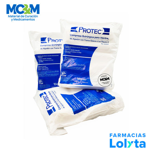PROTEC DEG0102100 compresa quirúrgica para vientre de 70 × 45 cm, paquete con 6 piezas