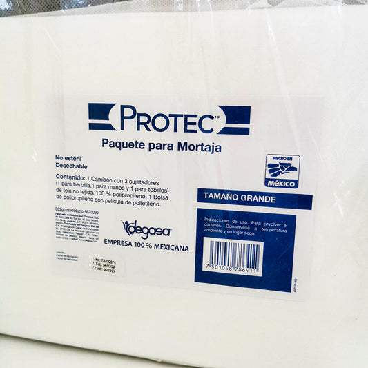 Paquete para mortaja Protec tamaño grande, empaque desechable