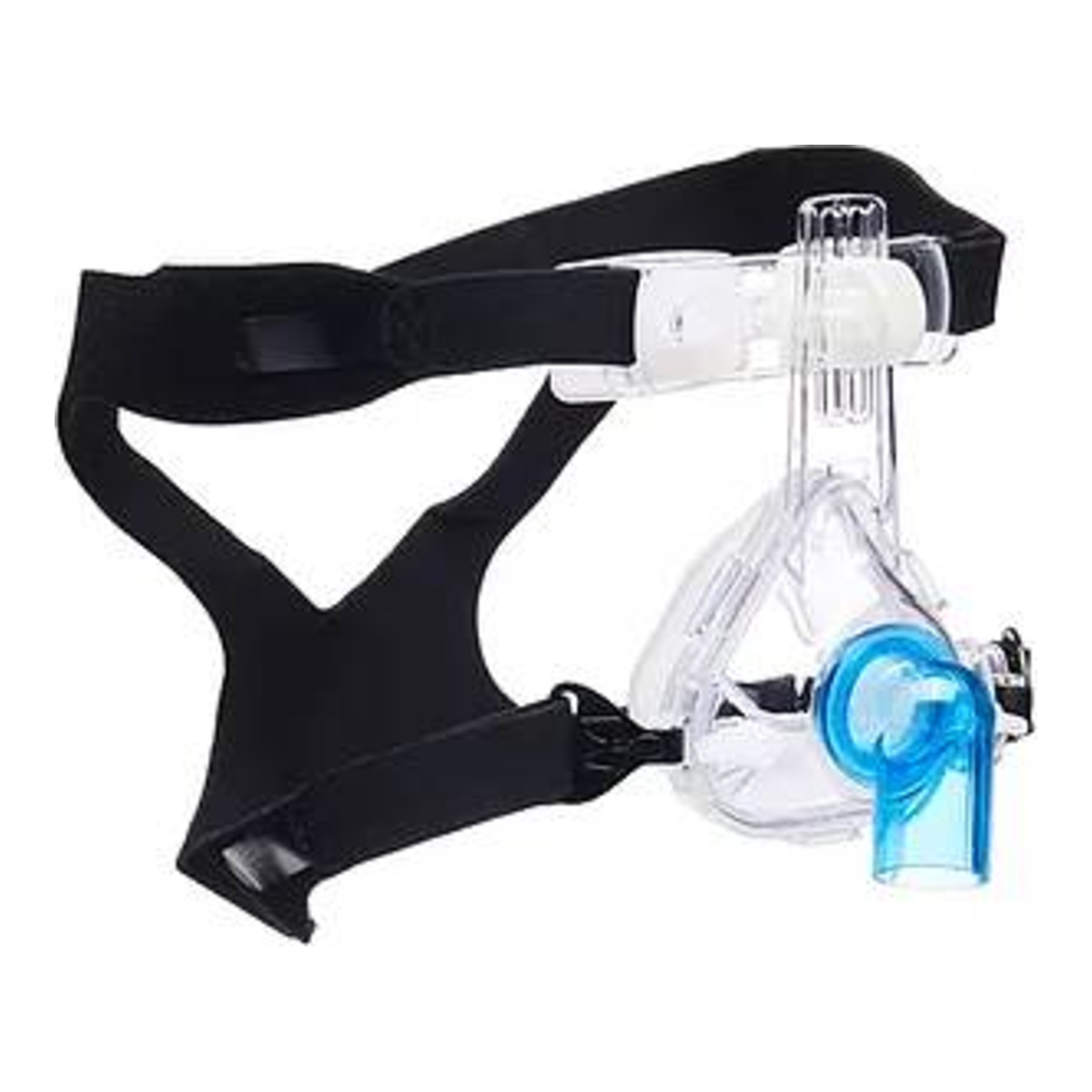 Pulmodyne 313-9016W, mascarilla nasal BiTrac NIV adulto extra grande con arnés y codo estándar azul