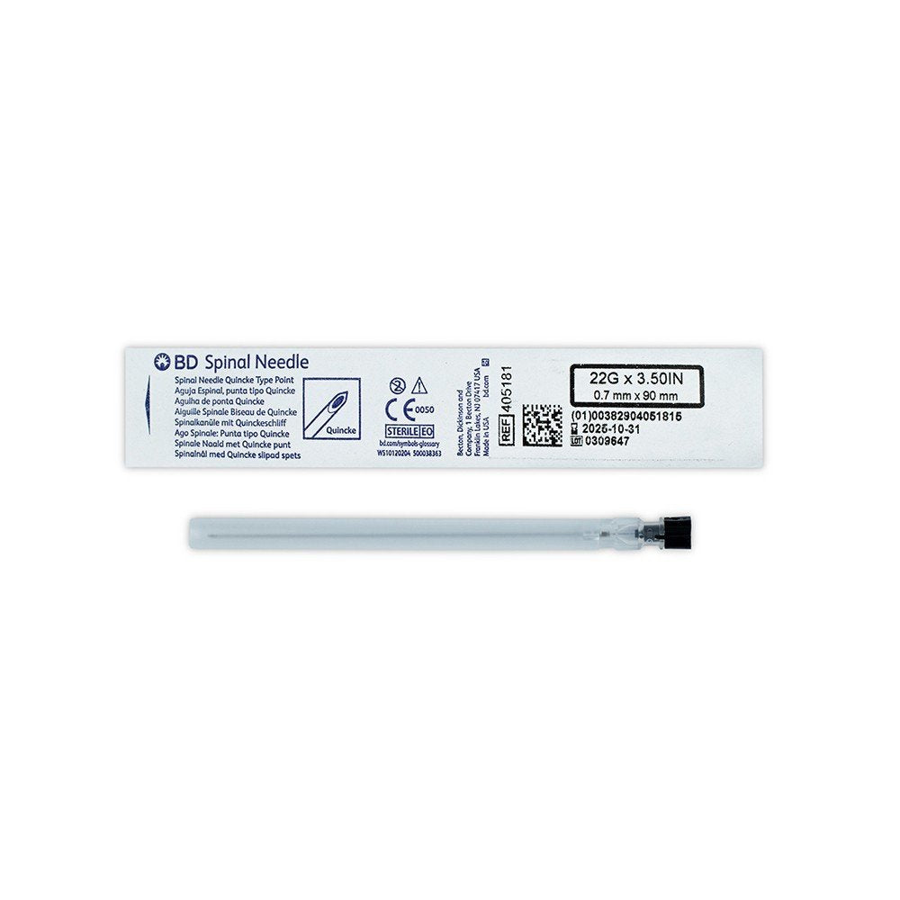 BD Quincke espinal 22G x 3.5 pulgadas, referencia 405181