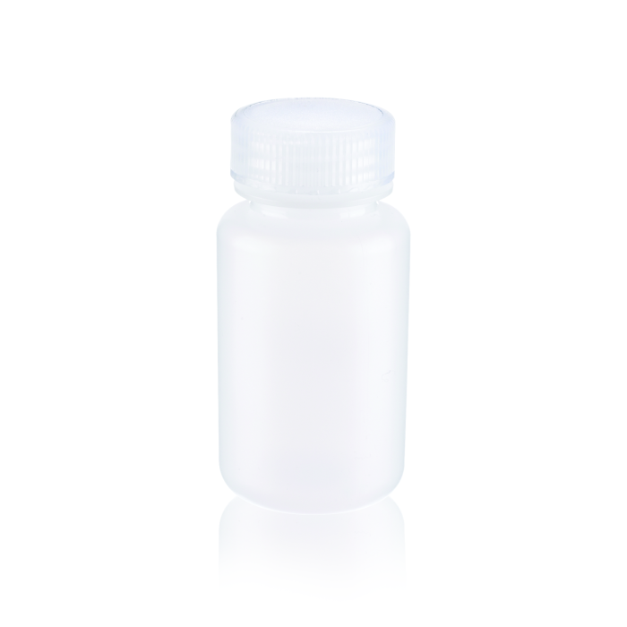Frasco Wheaton de HDPE natural de boca ancha; imagen del formato de la familia