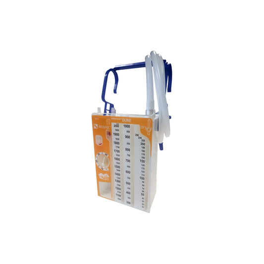 Redax Drentech DUNE R10113, unidad de drenaje torácico seco de 3 cámaras con indicador dry, sobre fondo blanco