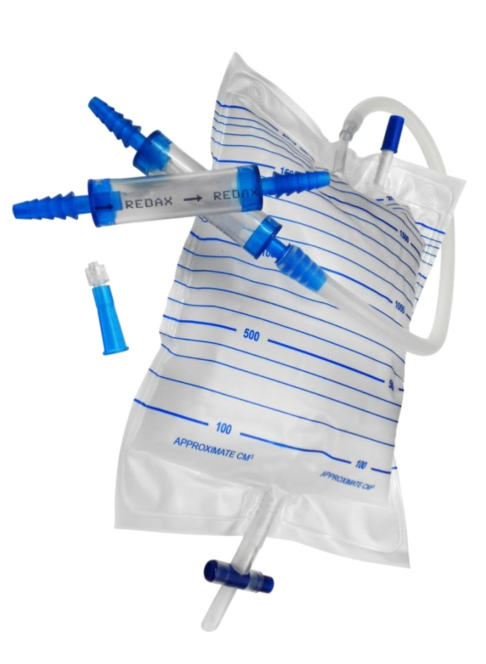 Redax válvula Heimlich unidireccional con bolsa de drenaje de 2000 ml