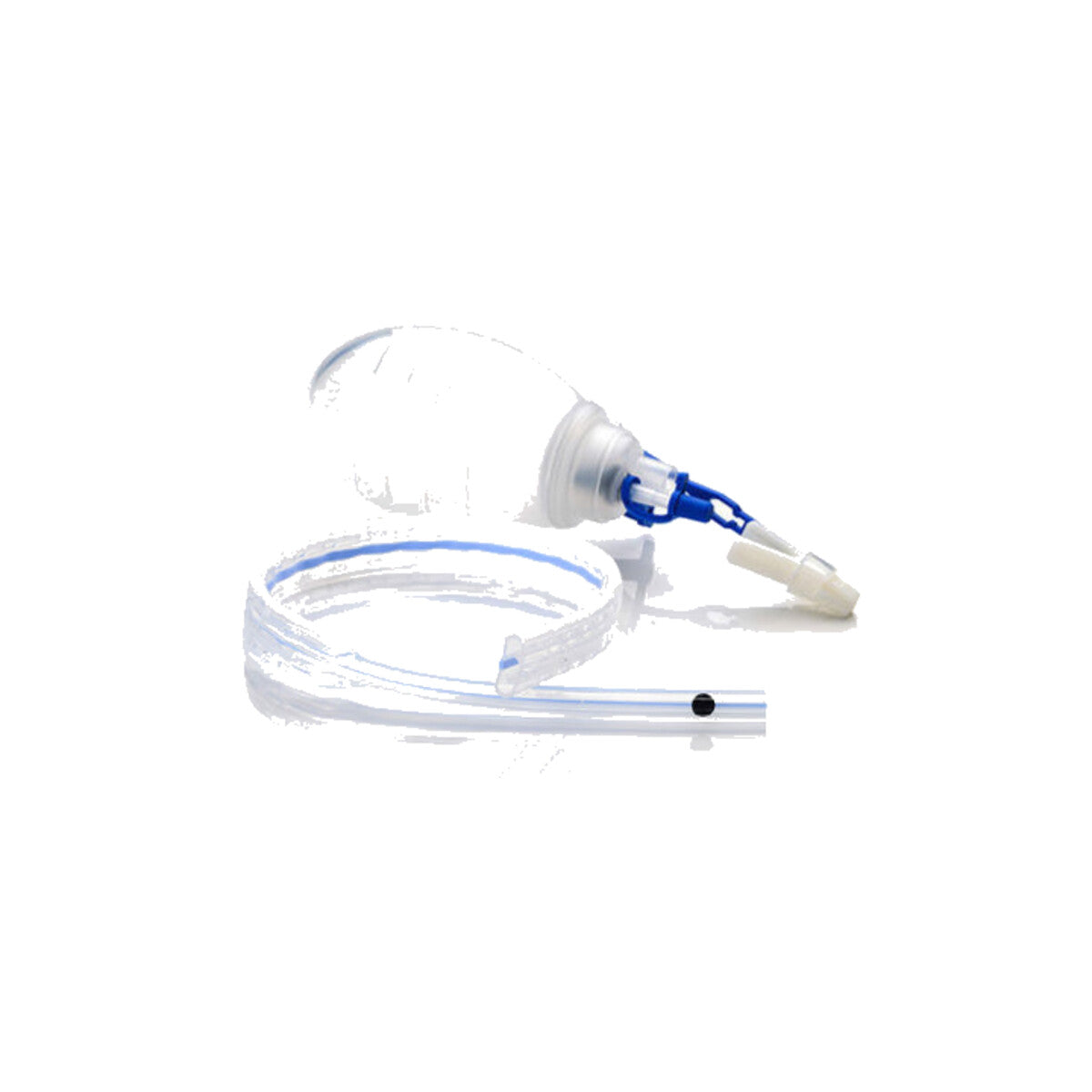 Redax kit de drenaje con reservorio de 100 ml y drenaje plano acanalado de 4 × 10 mm con trocar R10685 sobre fondo blanco