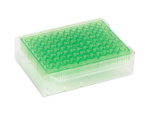 Gradilla PCR Heathrow Scientific HS120540, verde, fotografía oficial; tubos ilustrativos no incluidos