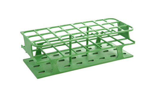 Gradilla OneRack Heathrow Scientific HS27515C de 24 posiciones, pozo de 30 mm, color verde