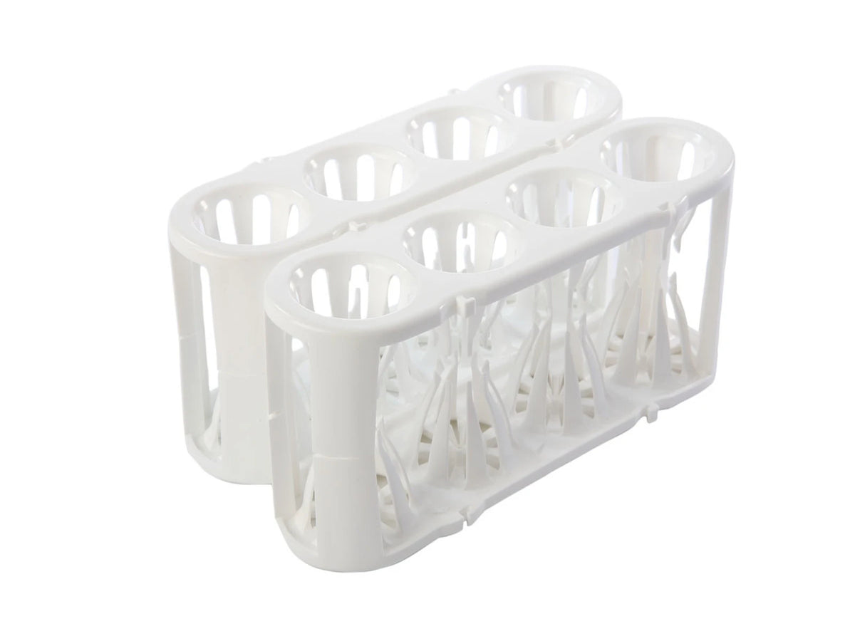 Dos gradillas adaptables Adapt-A-Rack Heathrow Scientific HS120188, color blanco, cuatro posiciones por gradilla