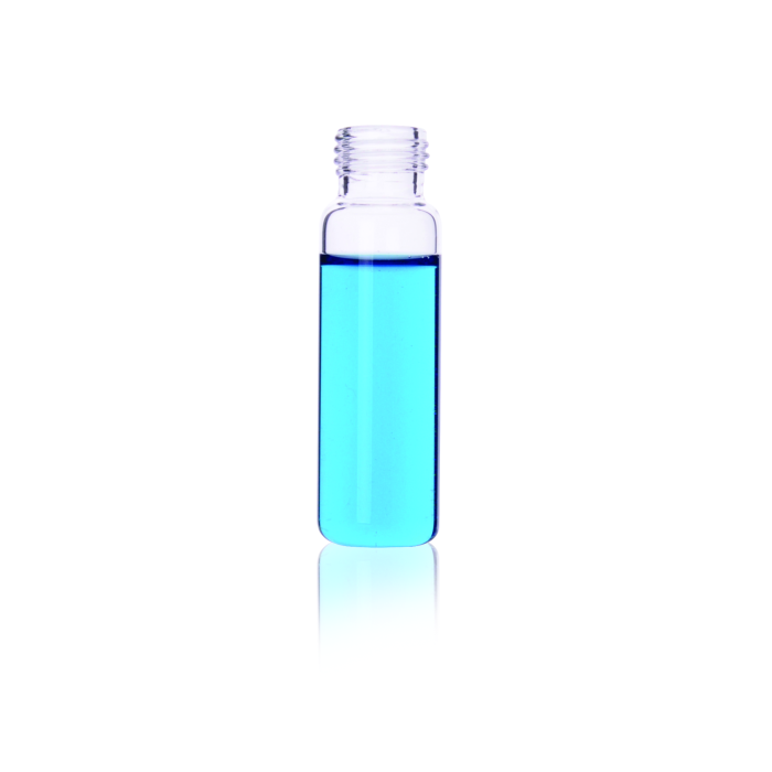 Fotografía oficial del formato de vial headspace WHEATON con rosca, vidrio transparente. Referencias WHE-W225286