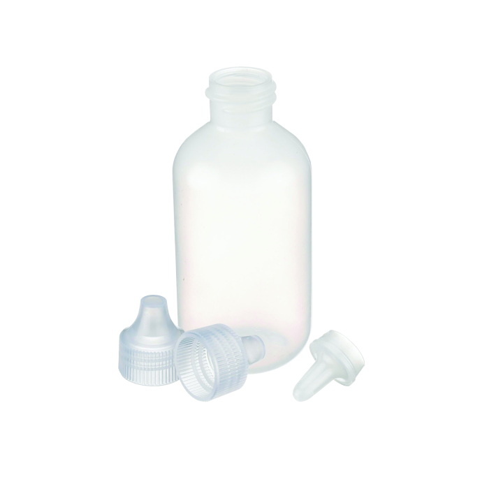 Frasco dosificador WHEATON 211606 de 60 mL, LDPE con punta de chorro y tapa. Fotografía oficial del formato; referencias WHE-211606