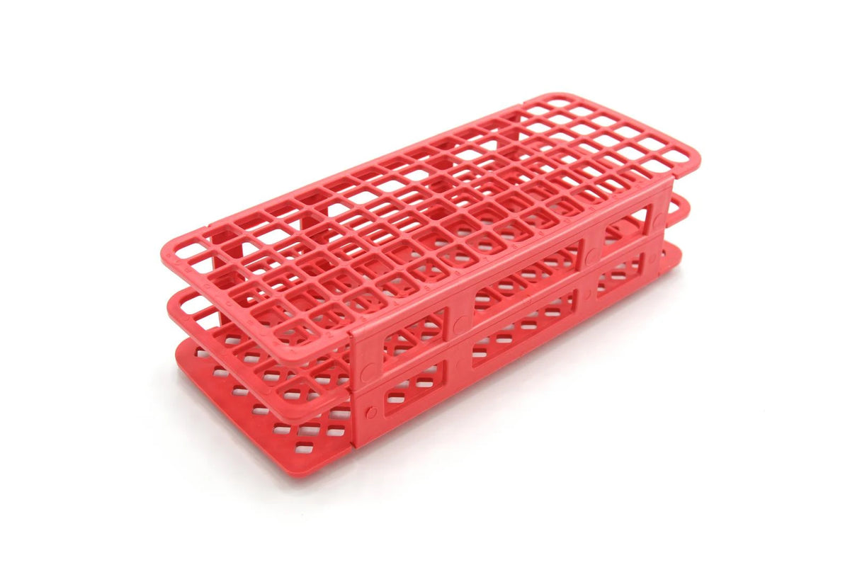 Gradilla Fold & Snap Heathrow Scientific HS243073R, 90 posiciones de 13 mm, color rojo