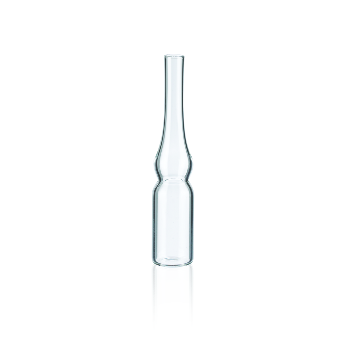 Ampolla WHEATON CRYULE de vidrio incoloro, 5 mL; fotografía oficial de la referencia WHE-W651469. Venta por caja con 293 ampollas.