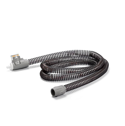 Tubo calefactable ResMed ClimateLineAir Oxy 37357 completo, con conector de oxígeno integrado, fotografía original del fabricante.